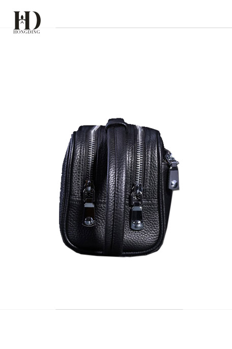 HongDing Black Business Big Capacity Genuine Cowhide Leather Handbags for Men