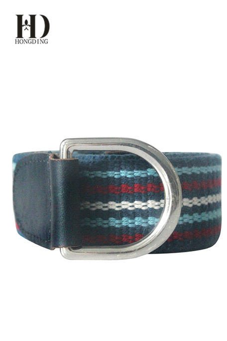 Men's Elastic Braided Stretch Belt With Silver Buckle