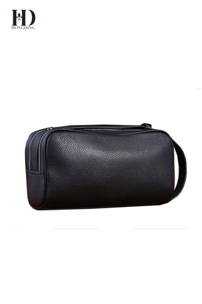 HongDing Black Business Big Capacity Genuine Cowhide Leather Handbags for Men