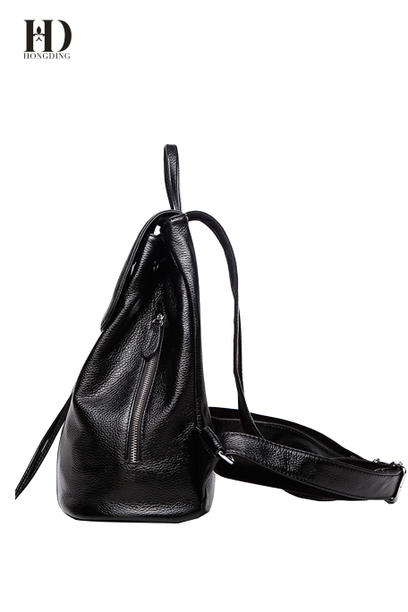 HongDing Black Leisure Genuine Cowhide Leather Women’s Backpacks