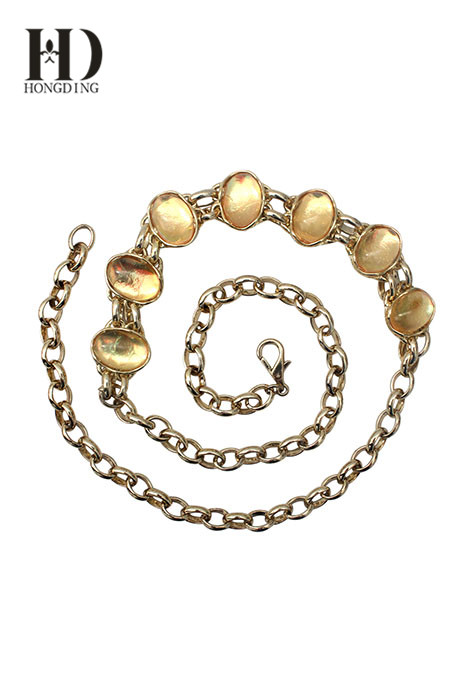 Womens gold chain link belt
