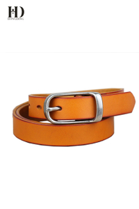 HongDing Claybank Genuine Cowhide Leather Belts with Retro Alloy Buckle for Men and Women