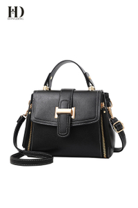 Black Stitches Elements PU Leather Handbags