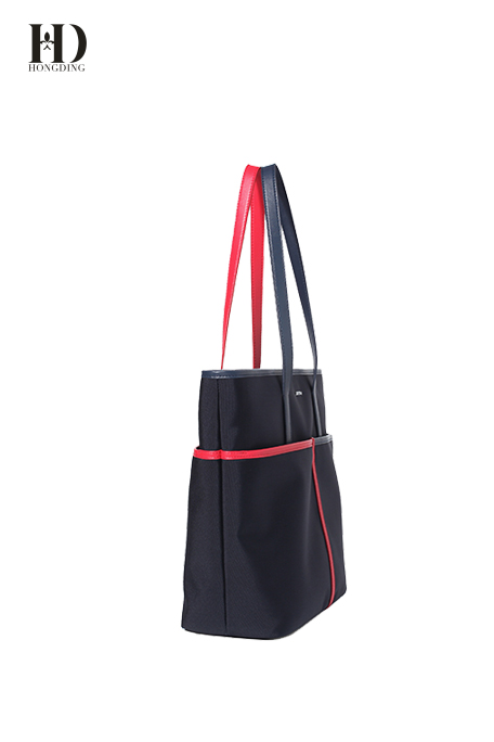 HongDing Dark Blue Big Capacity Structured Handbags Oxford Fabric Travel Handbags for Women